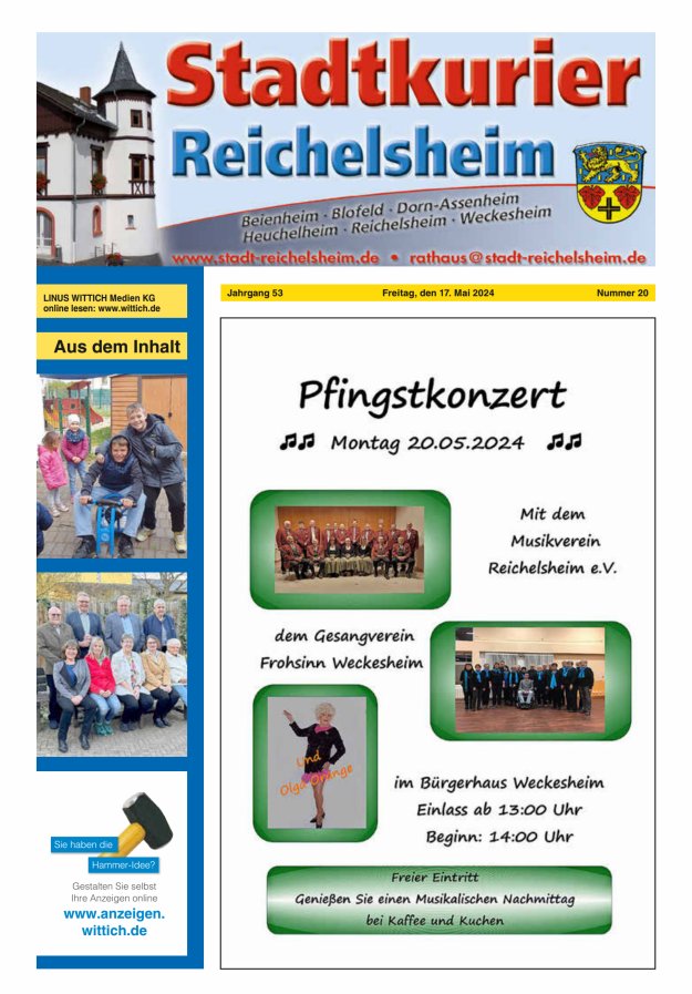 Stadtkurier Reichelsheim Titelblatt 20/2024