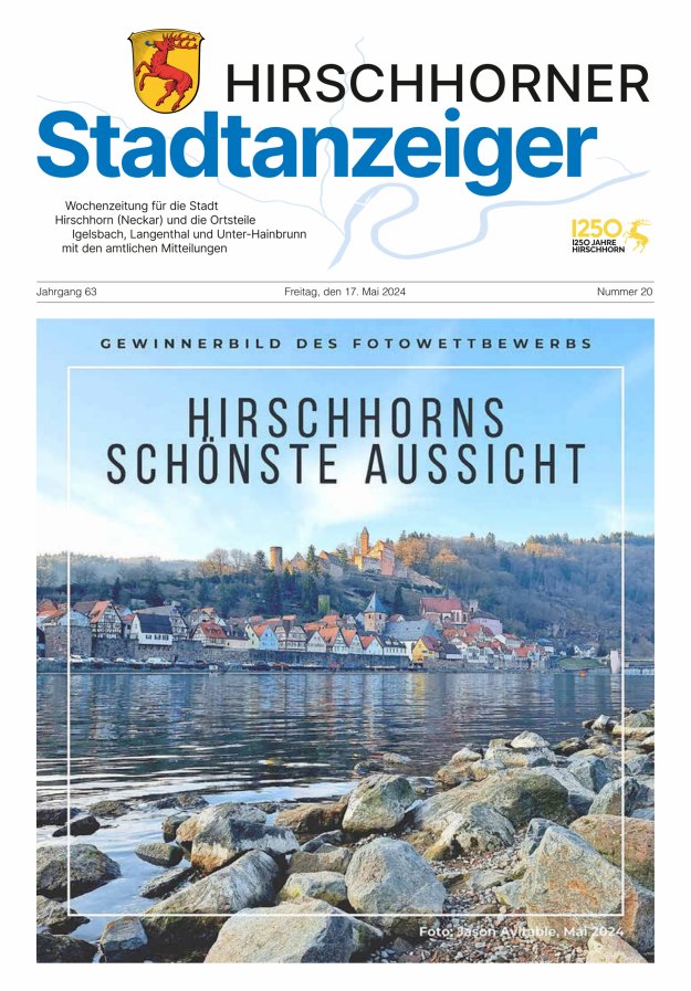 Hirschhorner Stadtanzeiger Titelblatt 20/2024