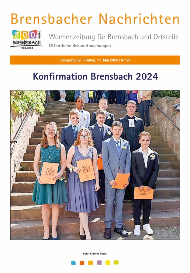 Brensbacher Nachrichten Titelblatt 20/2024