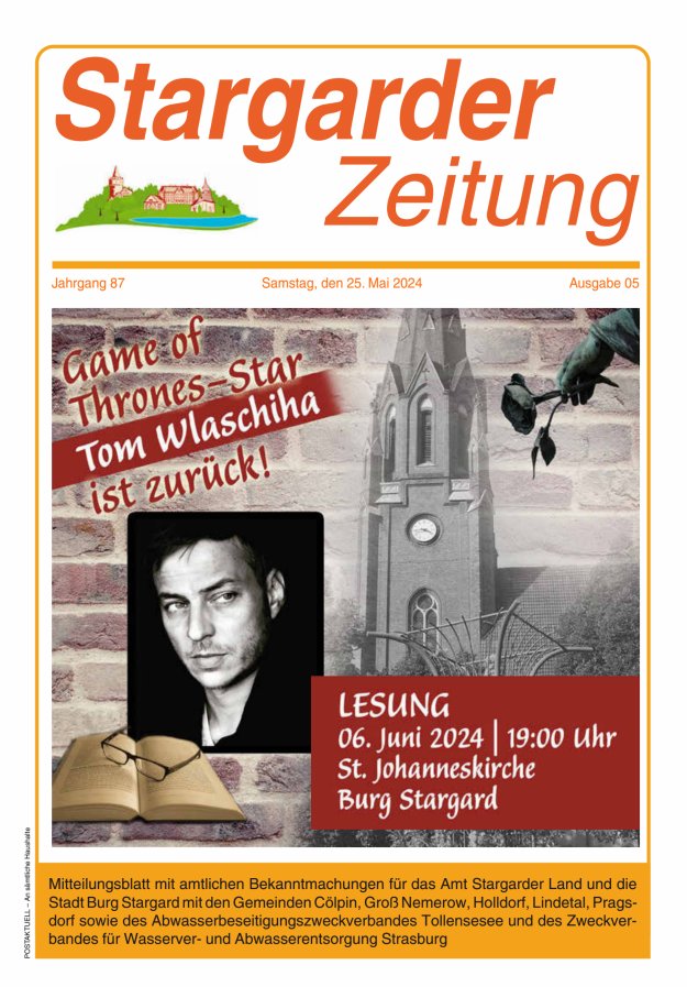 Stargarder Zeitung Titelblatt 05/2024