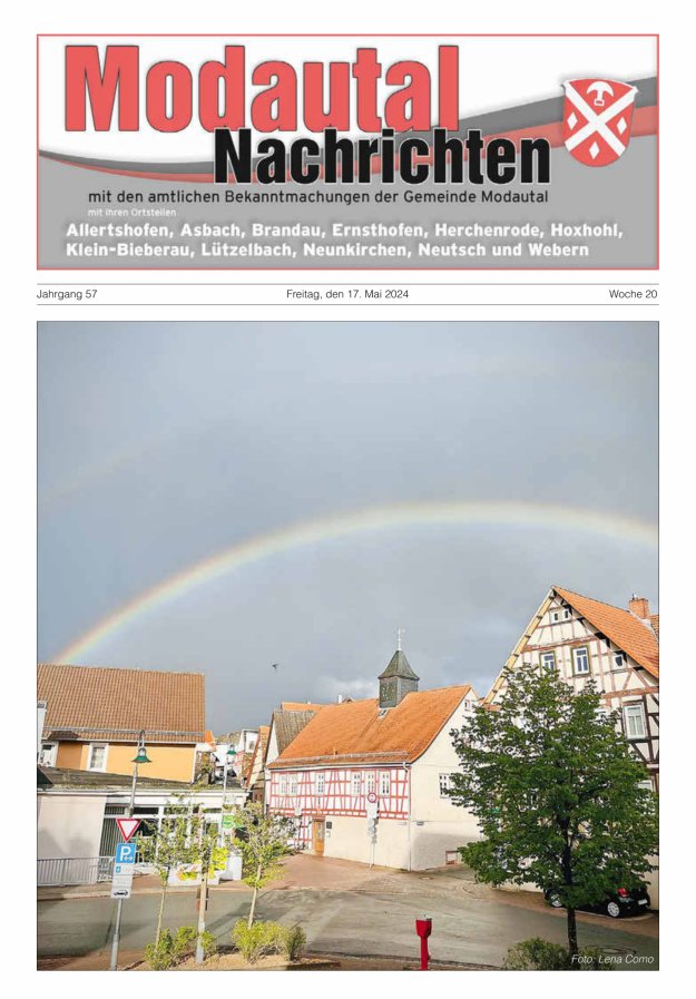 Modautal-Nachrichten Titelblatt 20/2024