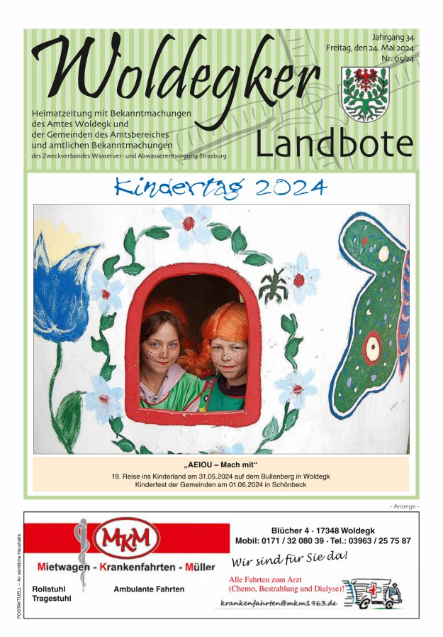 Woldegker Landbote Titelblatt 05/2024