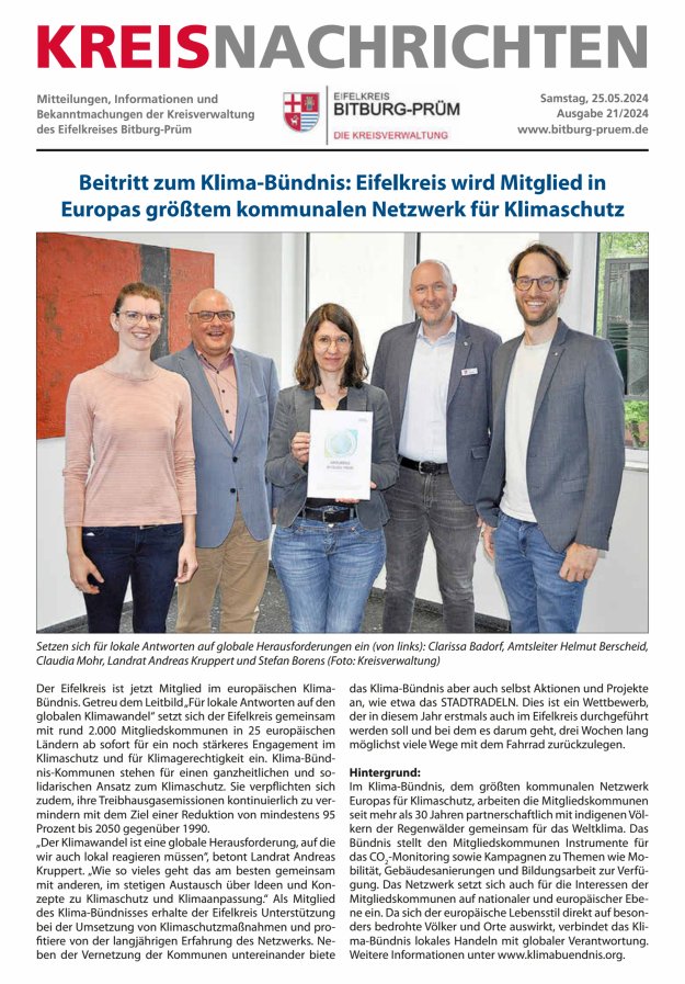 Kreis Bitburg-Prüm Titelblatt 21/2024