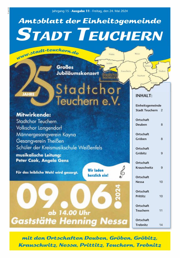 Amtsblatt der Einheitsgemeinde Stadt Teuchern Titelblatt 11/2024
