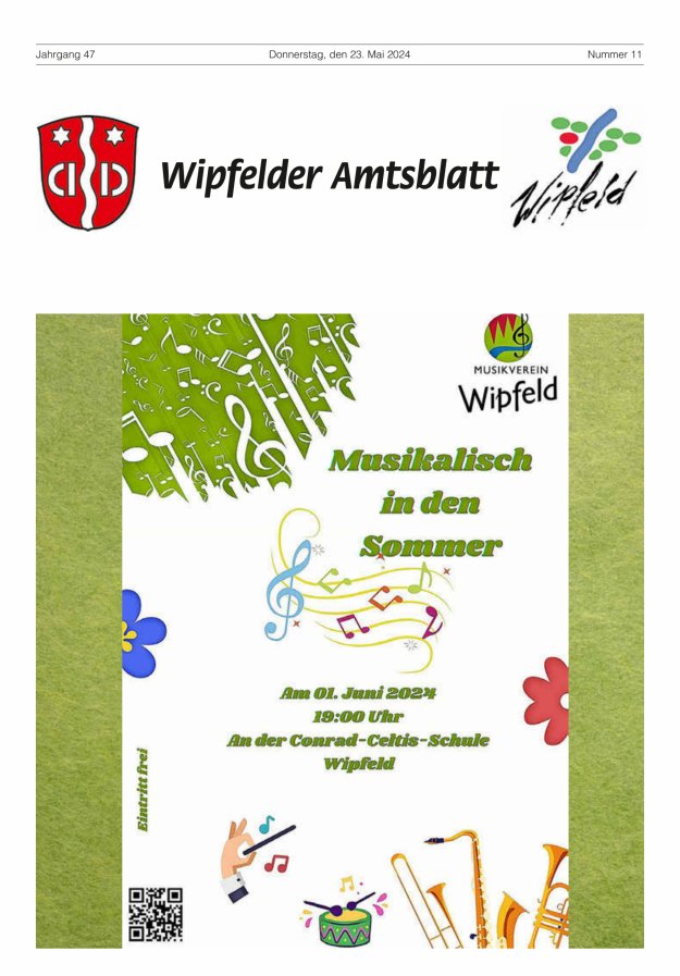 Wipfelder Amtsblatt Titelblatt 11/2024