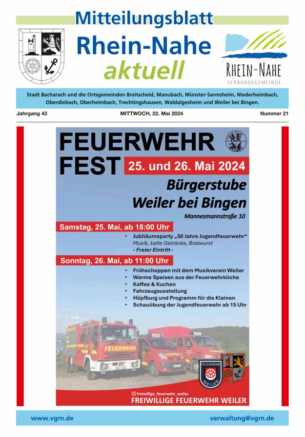 Rhein-Nahe aktuell Titelblatt 21/2024