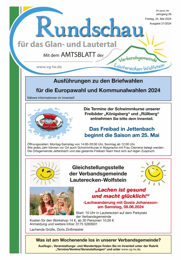 Rundschau für das Glan- und Lautertal Titelblatt 21/2024