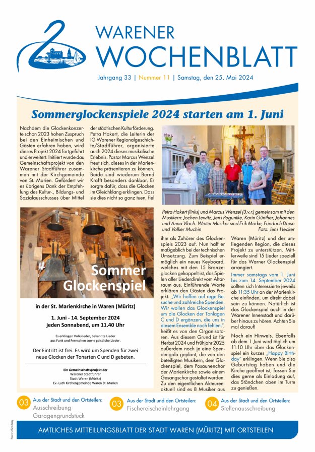 Warener Wochenblatt Titelblatt 11/2024