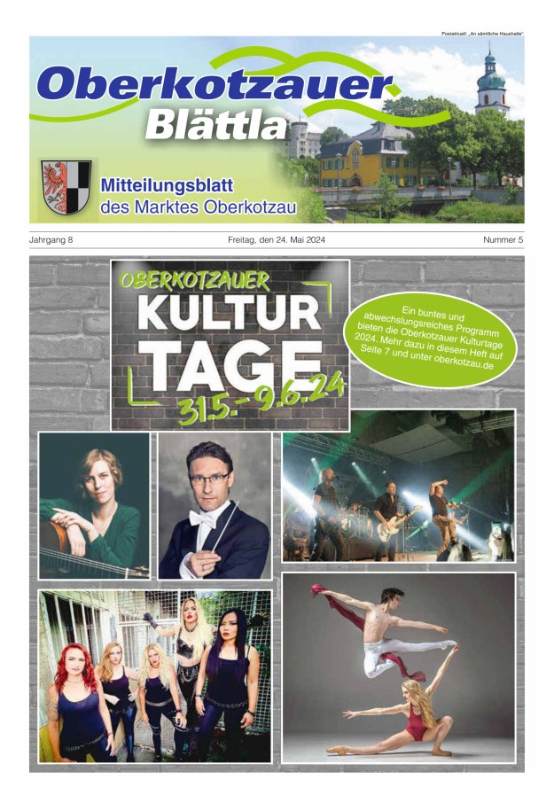 Oberkotzauer Blättla Mitteilungsblatt des Marktes Oberkotzau Titelblatt 05/2024