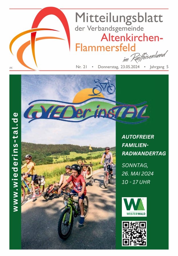 Mitteilungsblatt Verbandsgemeinde Altenkirchen-Flammersfeld Titelblatt 21/2024