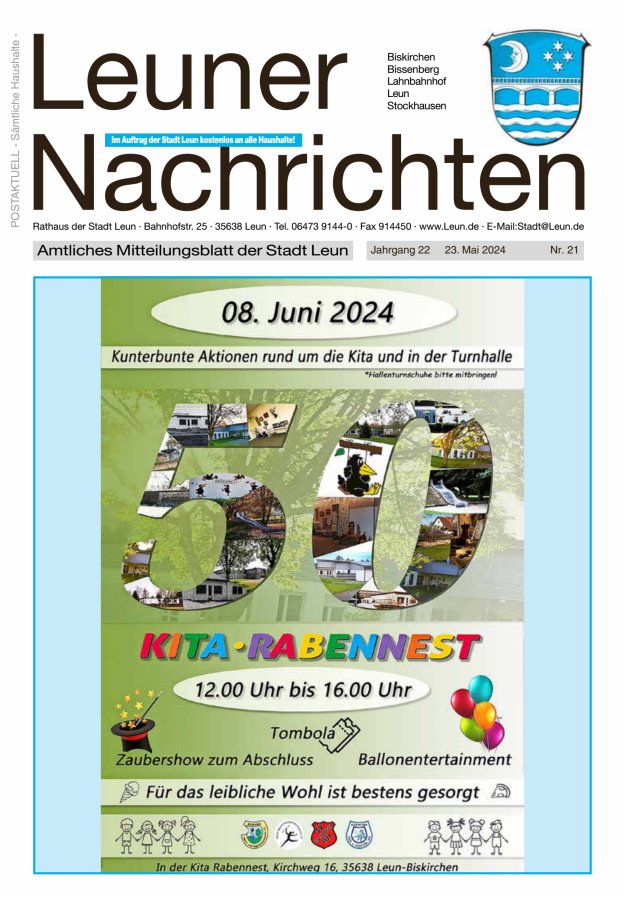 Leuner Nachrichten Titelblatt 21/2024