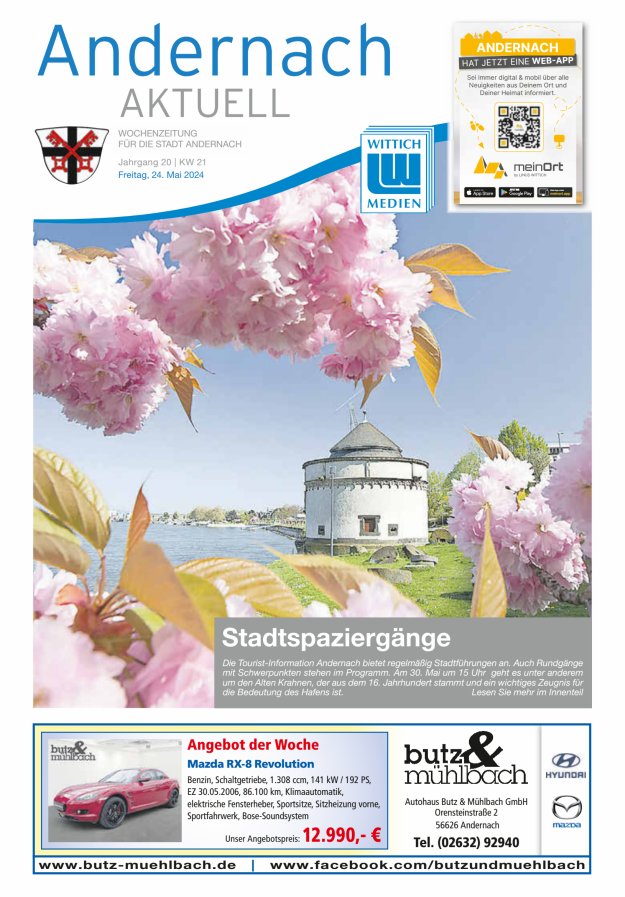 Andernach aktuell Titelblatt 21/2024