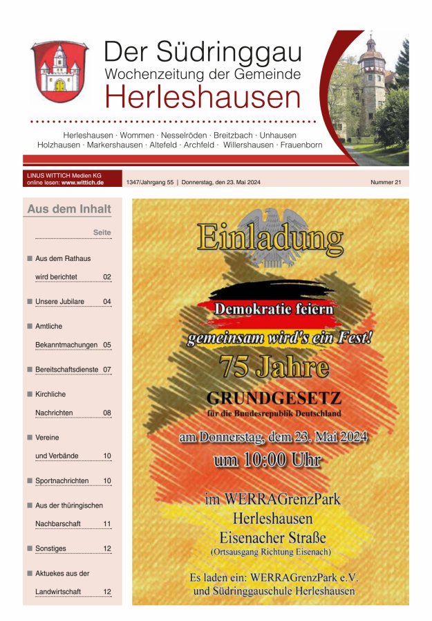 Der Südringgau Titelblatt 21/2024