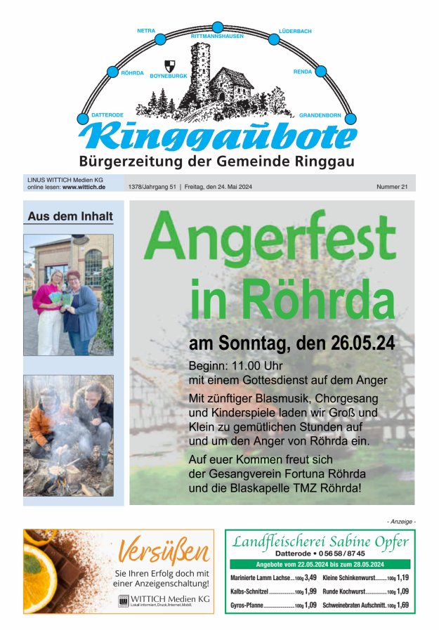 Ringgaubote Titelblatt 21/2024