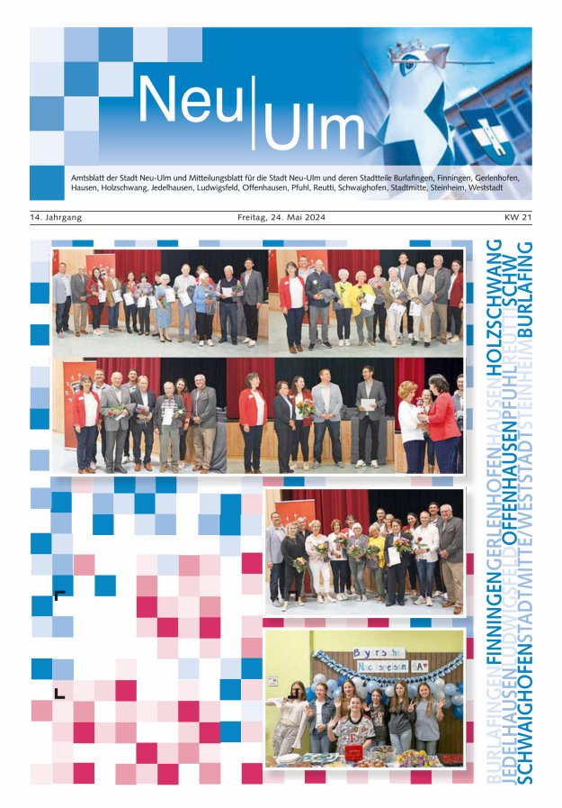 Amtsblatt der Stadt Neu-Ulm und Mitteilungsblatt für die Stadt Neu-Ulm Titelblatt 21/2024