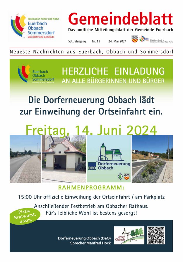 Gemeindeblatt der Gemeinde Euerbach Titelblatt 11/2024