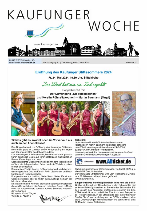Kaufunger Woche Titelblatt 21/2024