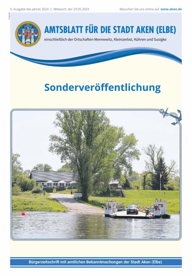 Amtsblatt der Stadt Aken (Elbe) Titelblatt 06/2024