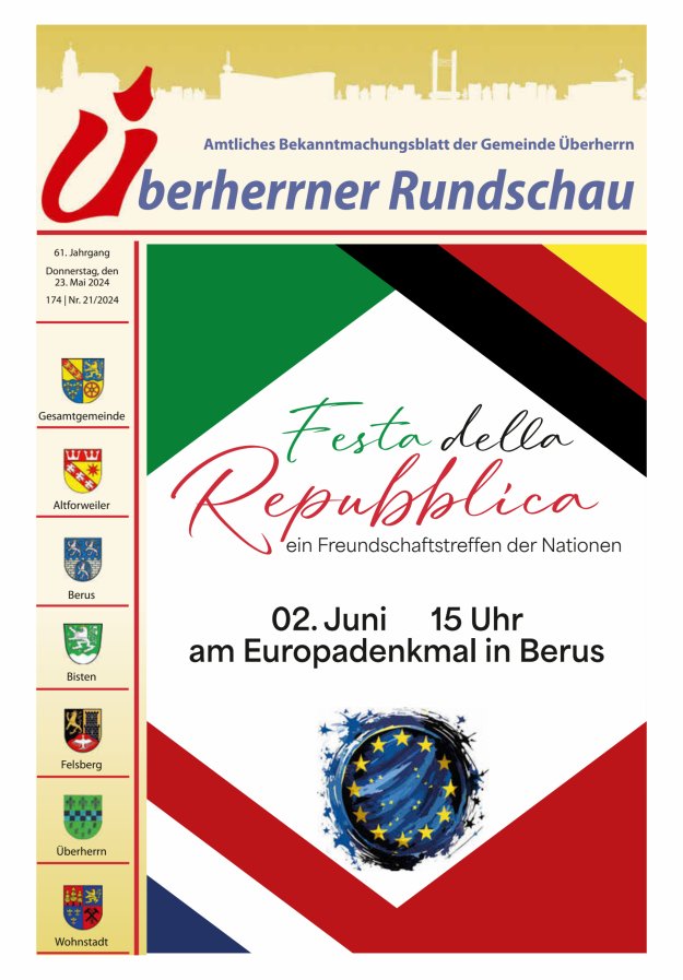 Überherrner Rundschau Titelblatt 21/2024
