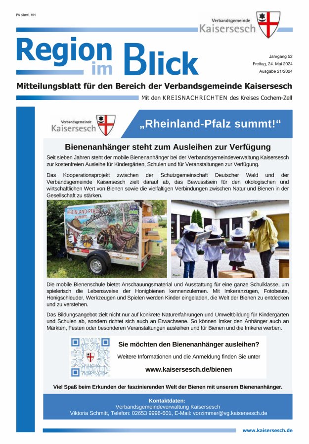 Region im Blick VG Kaisersesch Titelblatt 21/2024