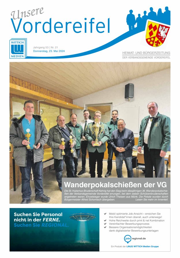 Mitteilungsblatt Vordereifel - Heimat- u Bürgerzeitung der VG Vordereifel Titelblatt 21/2024