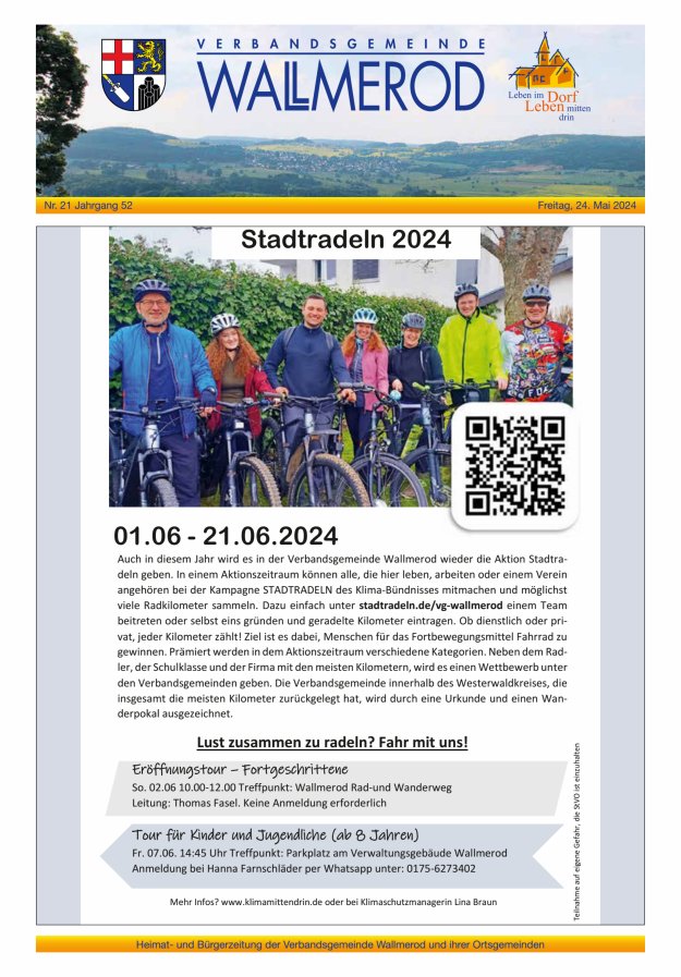 Wir über uns - Verbandsgemeinde Wallmerod Titelblatt 21/2024