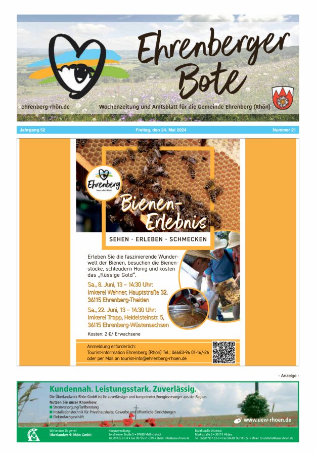 Ehrenberger Bote Titelblatt 21/2024