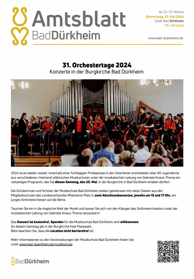 Bad Dürkheimer Woche Titelblatt 21/2024