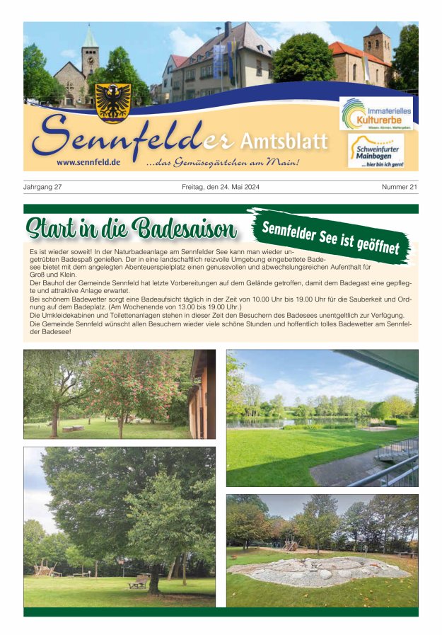 Sennfelder Amtsblatt Titelblatt 21/2024