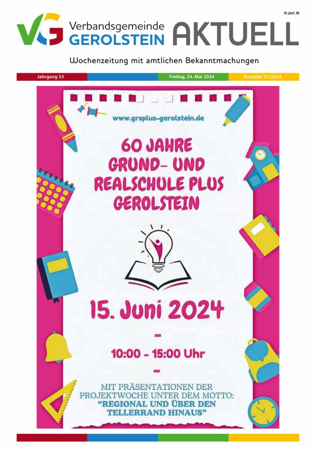 Verbandsgemeinde Gerolstein aktuell Titelblatt 21/2024