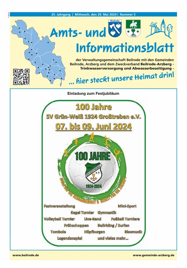 Amts- und Informationsblatt der Verwaltungsgemeinschaft Beilrode Titelblatt 05/2024