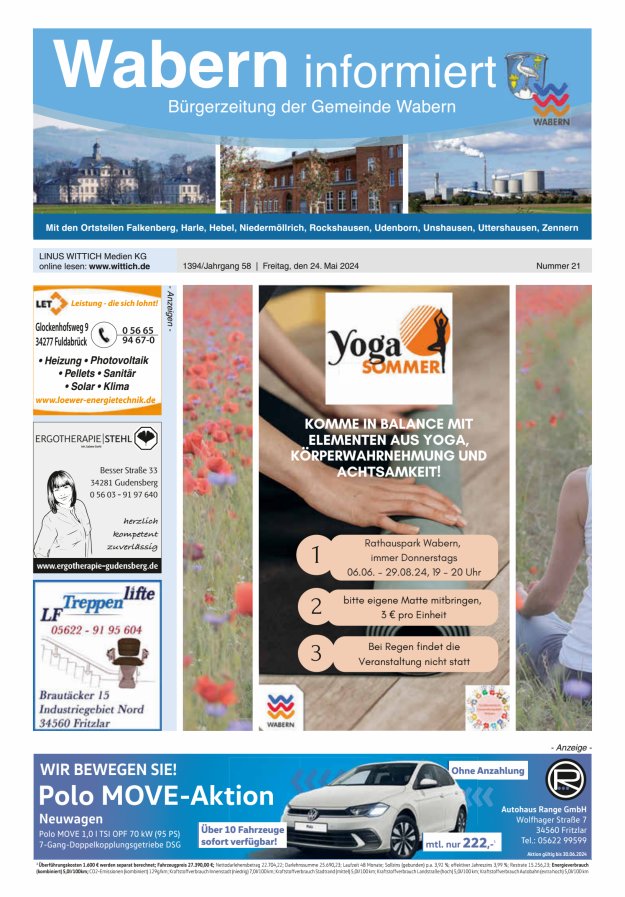 Wabern informiert Titelblatt 21/2024