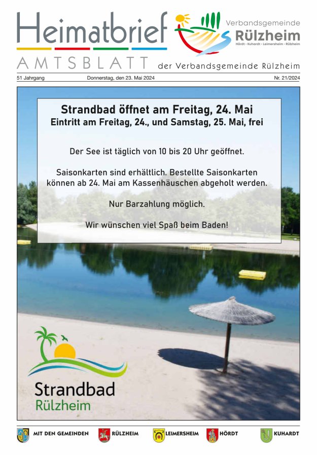 Heimatbrief VG Rülzheim Titelblatt 21/2024
