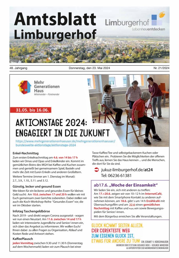 Amtsblatt Limburgerhof Titelblatt 21/2024
