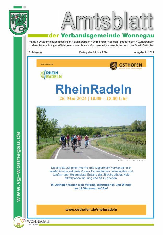Amtsblatt VG Wonnegau Titelblatt 21/2024