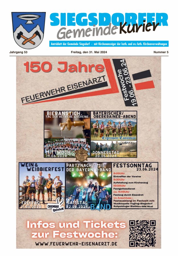 Siegsdorfer Gemeindekurier Titelblatt 05/2024