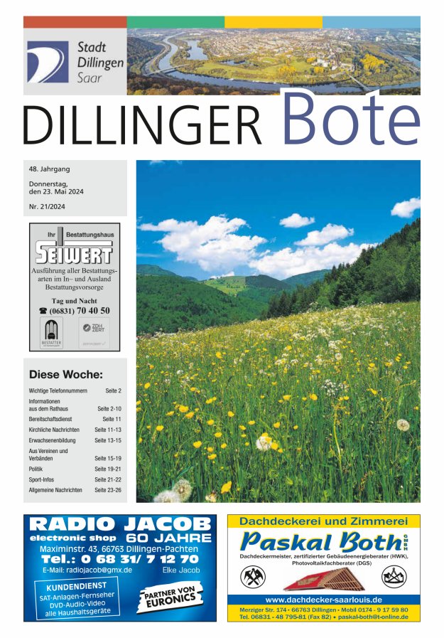 Dillinger Bote Titelblatt 21/2024