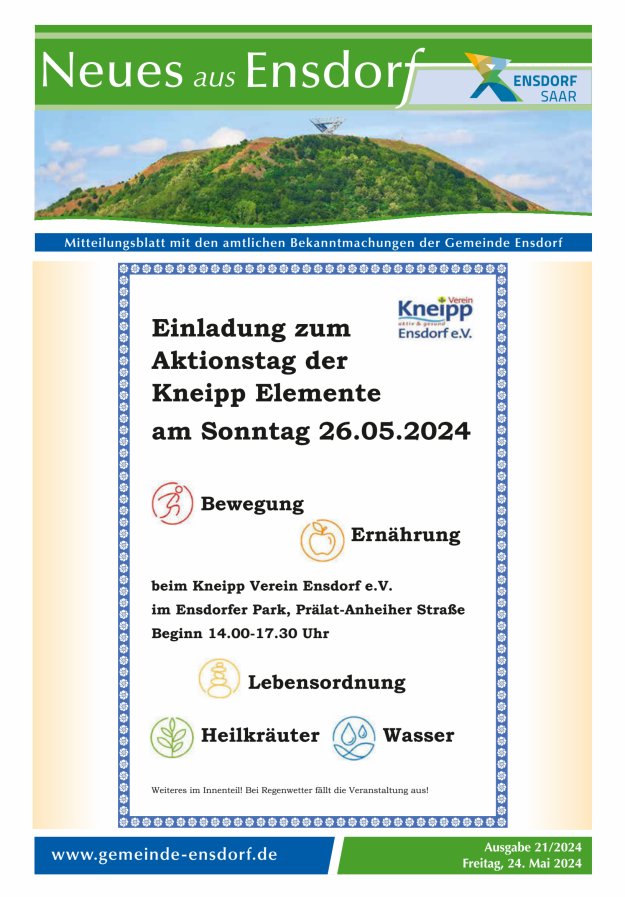 Neues aus Ensdorf Titelblatt 21/2024