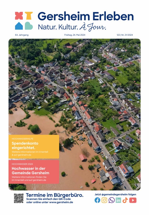 Bekanntmachungsblatt der Gemeinde Gersheim Titelblatt 21/2024