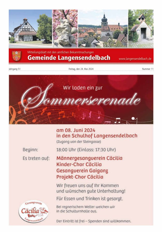 Mitteilungsblatt - Gemeinde Langensendelbach Titelblatt 11/2024
