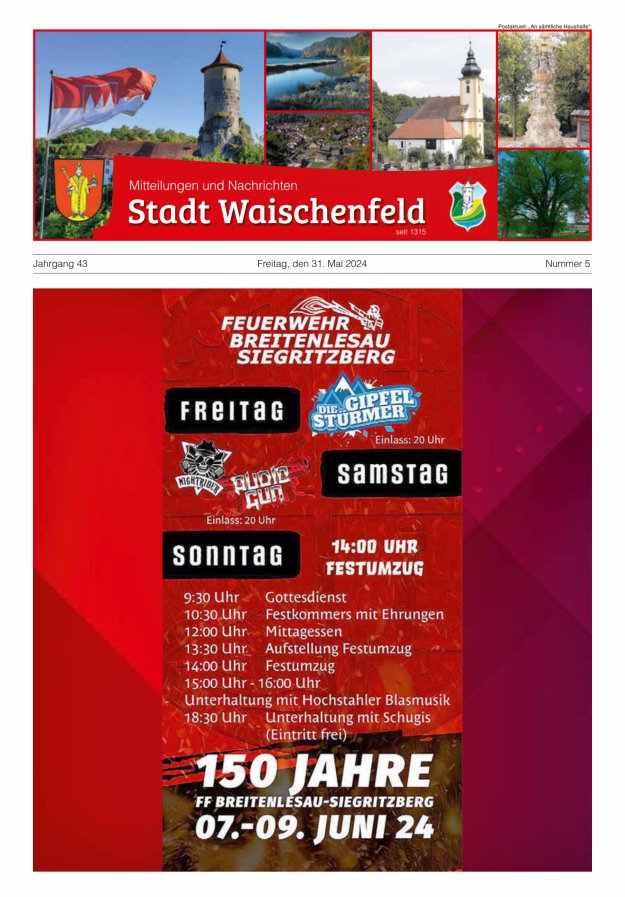Stadt Waischenfeld - Mitteilungen und andere Nachrichten Titelblatt 05/2024