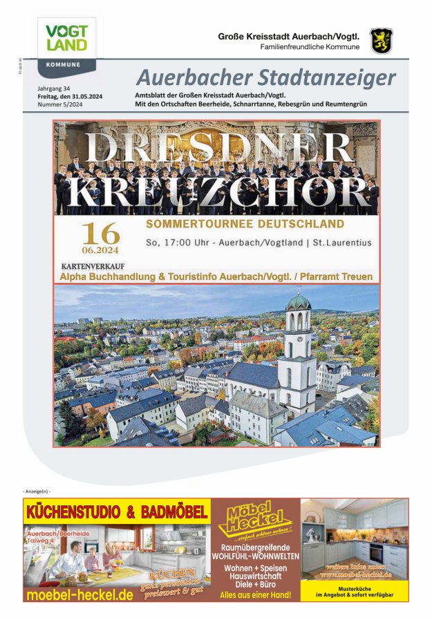 Auerbacher Stadtanzeiger Titelblatt 05/2024