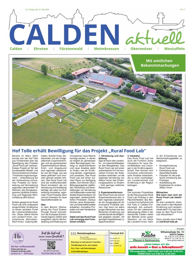 Calden aktuell Titelblatt 11/2024