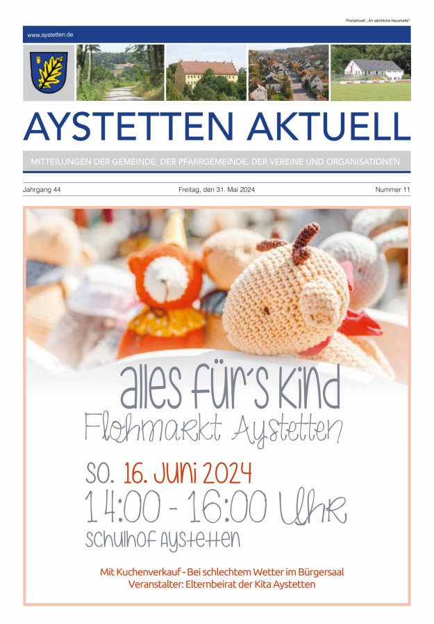 Aystetten Aktuell Wir über uns Titelblatt 11/2024