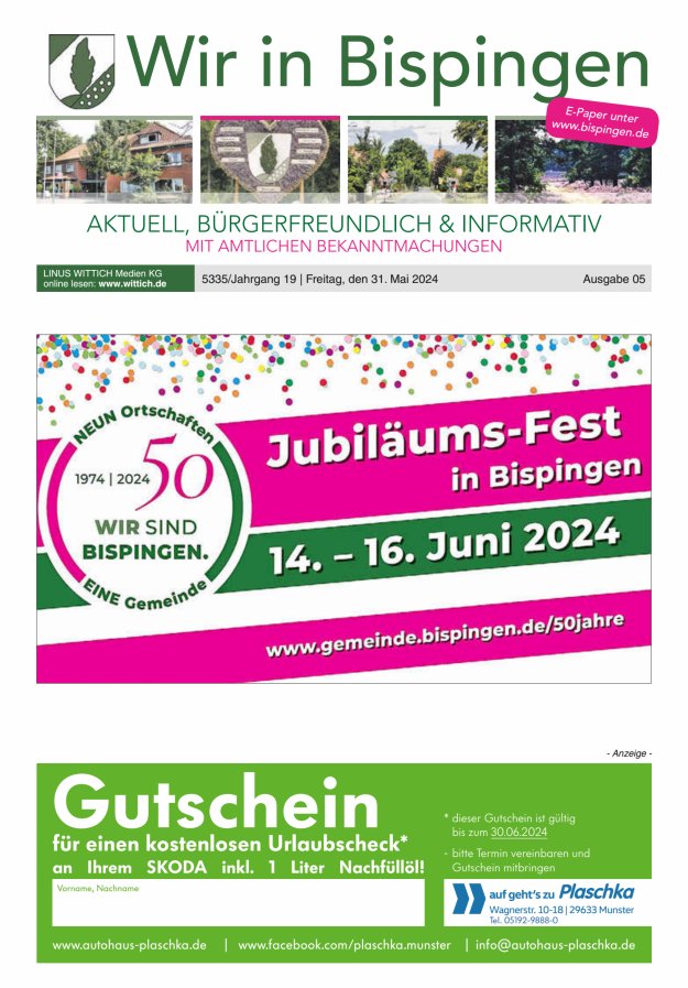 Wir in Bispingen Titelblatt 05/2024