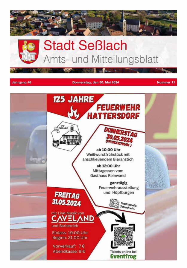 Amts- und Mitteilungsblatt Stadt Seßlach Titelblatt 11/2024