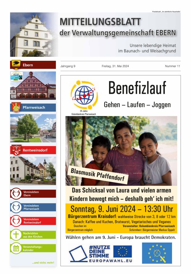 Mitteilungsblatt der Verwaltungsgemeinschaft Ebern Titelblatt 11/2024