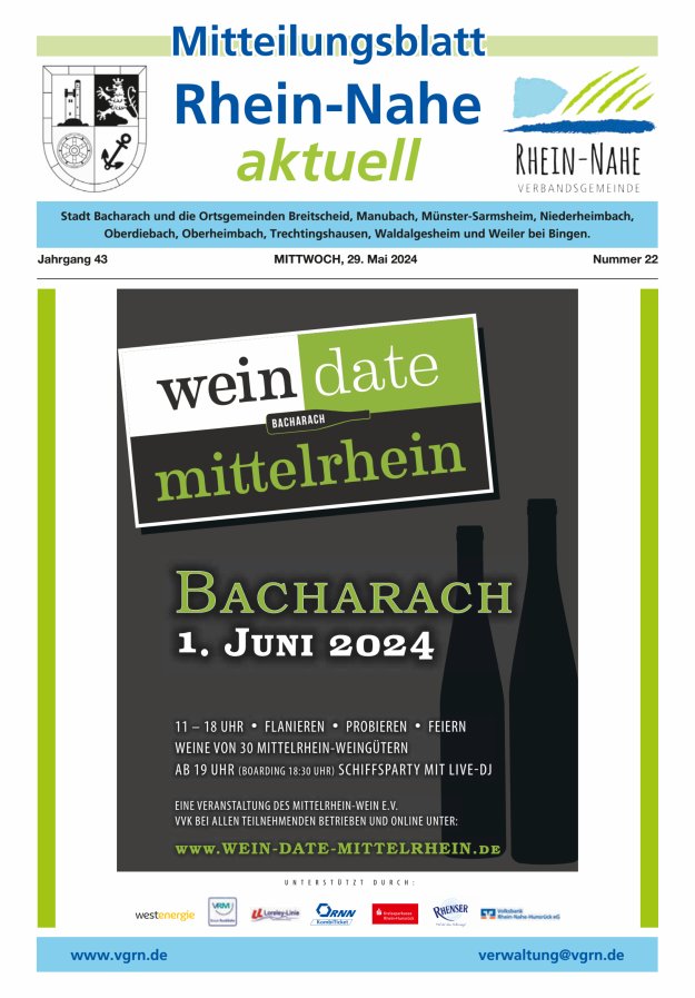 Rhein-Nahe aktuell Titelblatt 22/2024