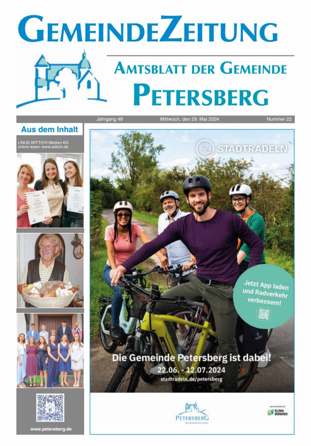 Amtsblatt Blickpunkt Petersberg Titelblatt 22/2024