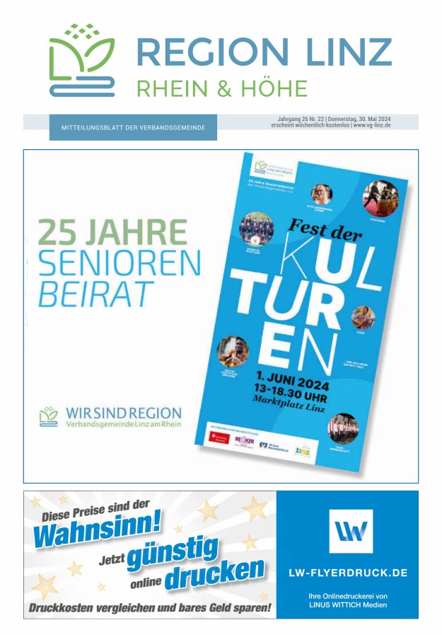 Unsere Verbandsgemeinde Linz am Rhein Titelblatt 22/2024